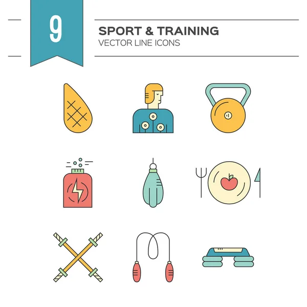 Fitness icons set — Stockvector