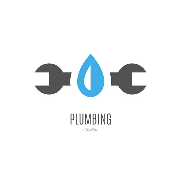 Logotipo del servizio idraulico — Vettoriale Stock