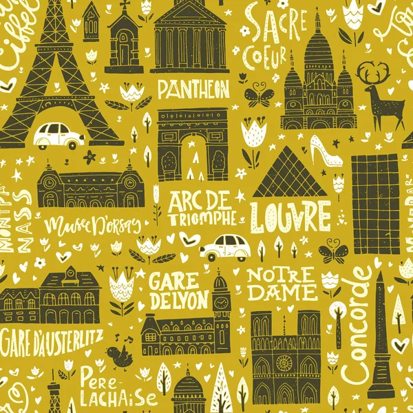 France Seamless Pattern — Stock Vector