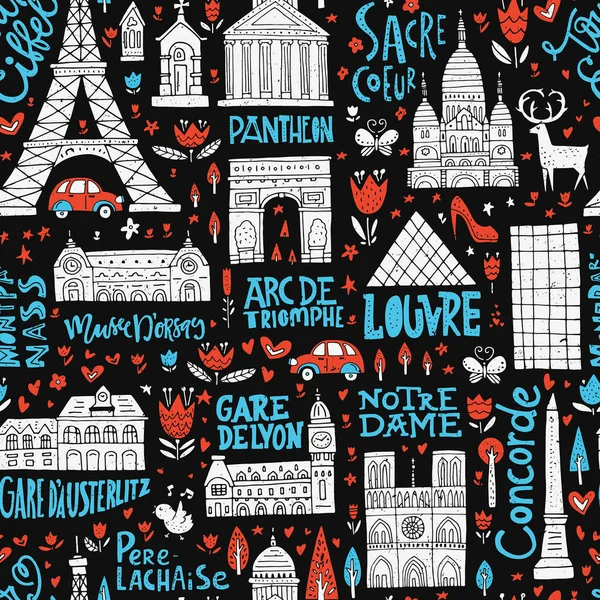 France Seamless Pattern — Stock Vector