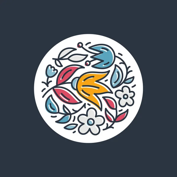 Logo fiore in cerchio — Vettoriale Stock