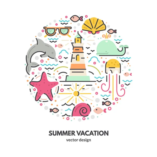 Concepto vacaciones de verano — Vector de stock