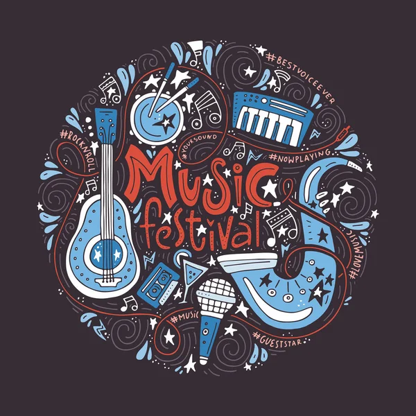 Concept de festival de musique — Image vectorielle