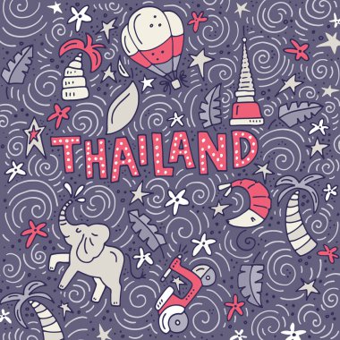 Tayland sembolleri illüstrasyon