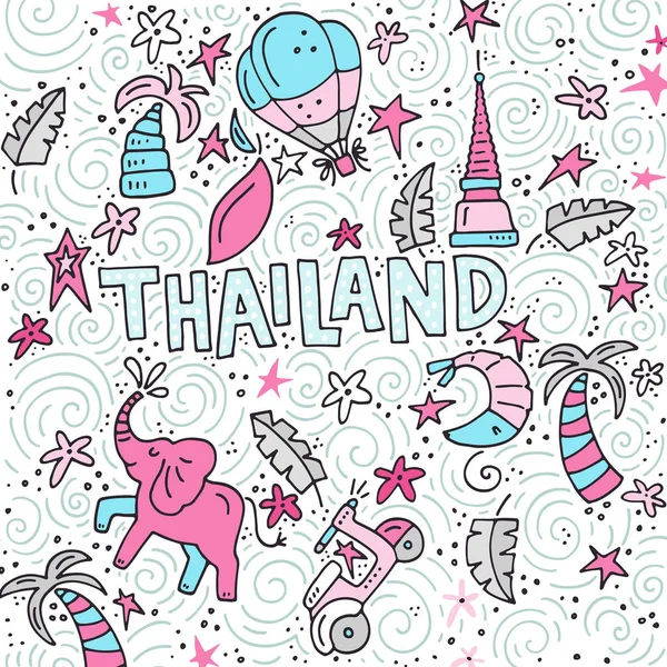 Thailand Symbols Illustration — Stock Vector