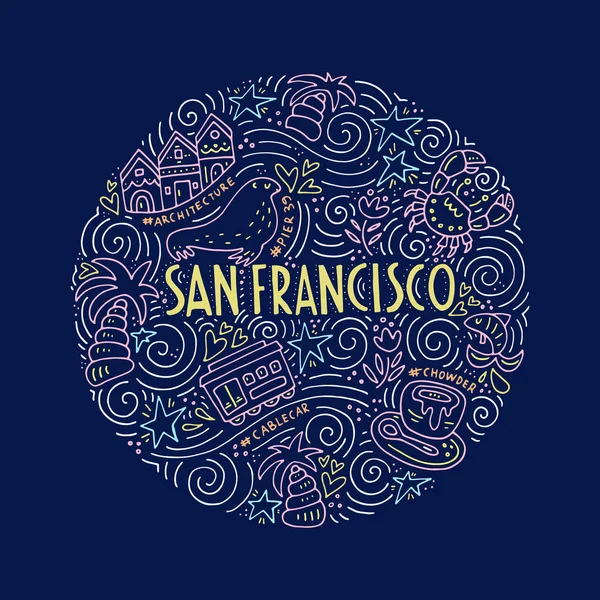 San Fransisco ilustrace — Stockový vektor