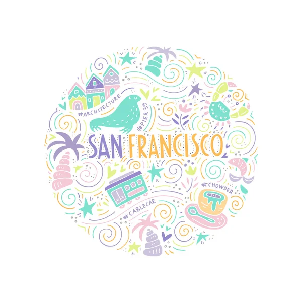 San Fransisco εικονογράφηση — Διανυσματικό Αρχείο