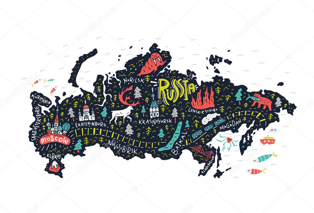 Illustrated Map of Russia