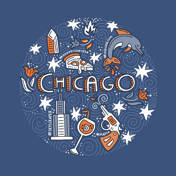 Chicago Vector Concept — Stock Vector