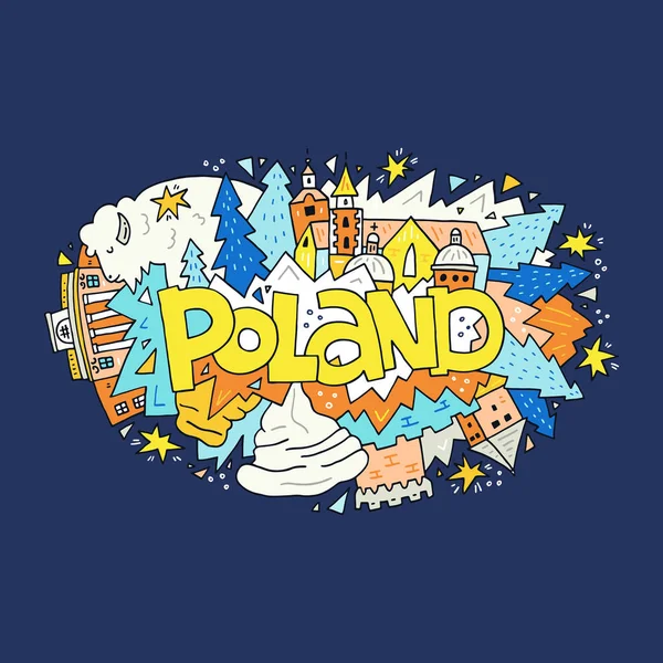 Poland symbols vector illustration — Stock Vector