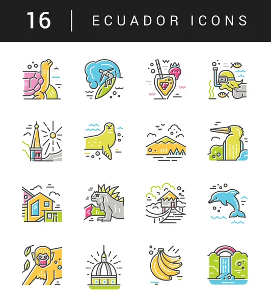 Ecuador szimbólumok vektor — Stock Vector