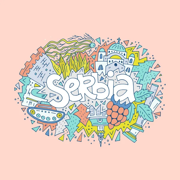 Serbien konceptuell Illustration — Stock vektor
