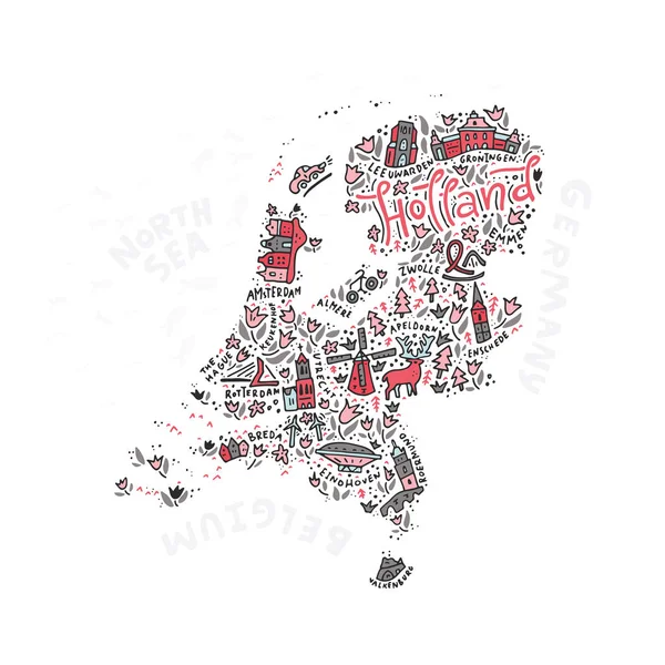 Vector Holanda Mapa — Vector de stock