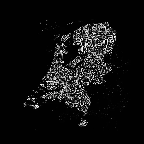 Vector Holanda Mapa — Archivo Imágenes Vectoriales