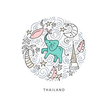 Tayland sembolleri illüstrasyon