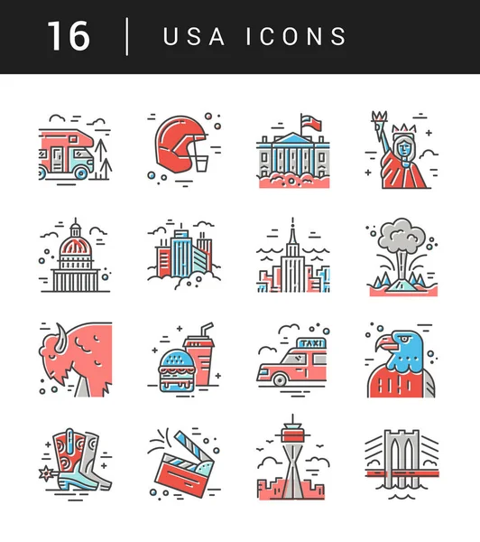 The set of USA symbols — Stock Vector