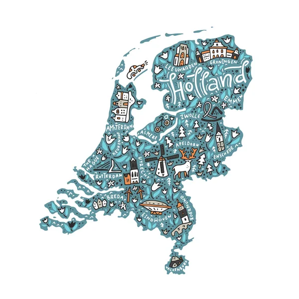 Vector Holland kaart — Stockvector