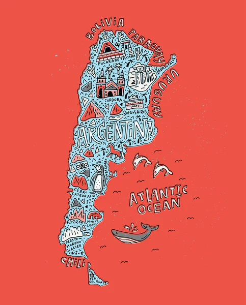 Carte de dessin animé Argentine — Image vectorielle