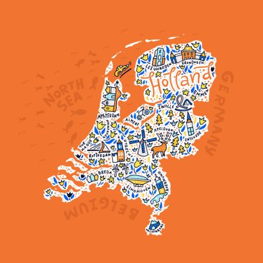 Vektör Holland harita