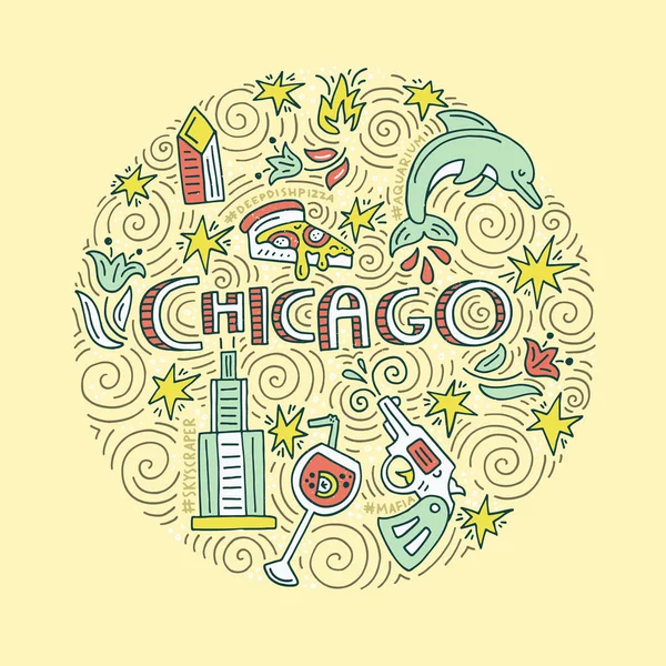 Conceito de vetor de Chicago —  Vetores de Stock