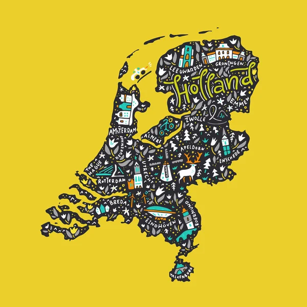 Vektör Holland harita