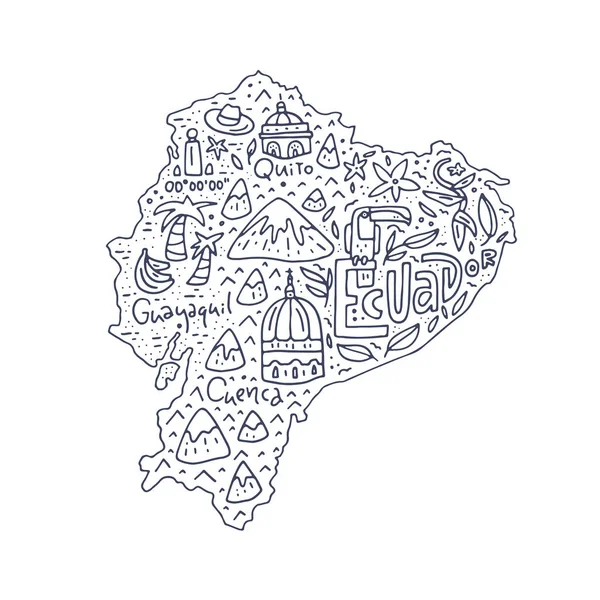 Χάρτης Ισημερινού κινουμένων σχεδίων — Διανυσματικό Αρχείο