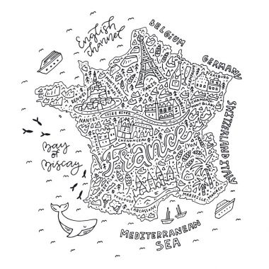 Fransa Haritası handdrawn