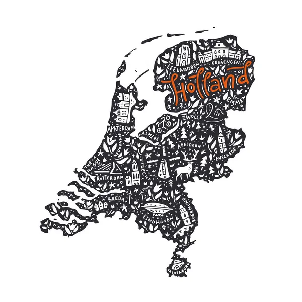 Vector Holanda Mapa — Archivo Imágenes Vectoriales