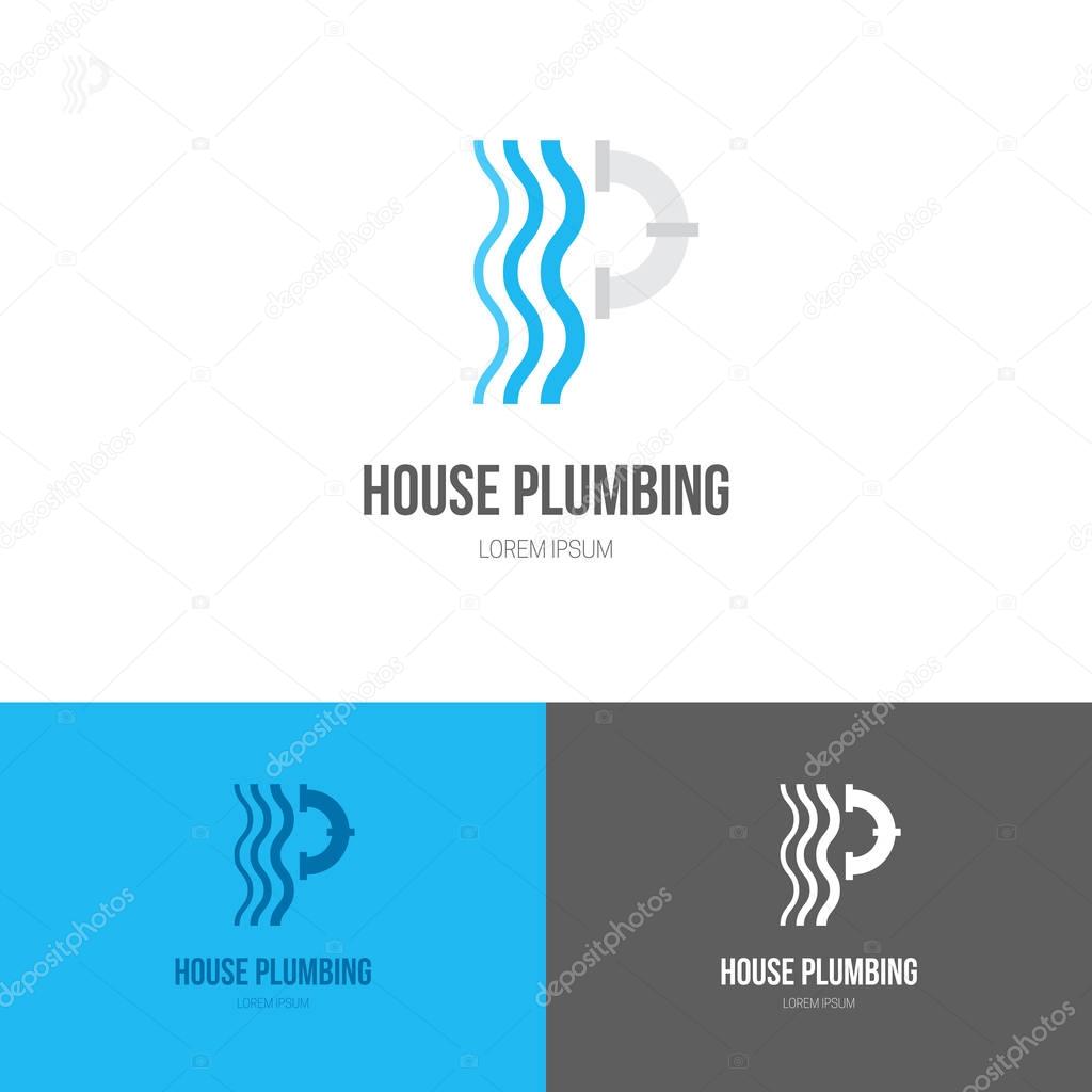 Plumbing logo made in flat style vector