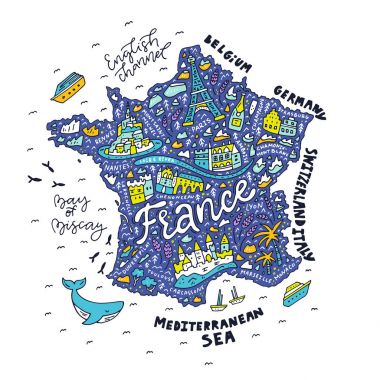 Fransa Haritası handdrawn