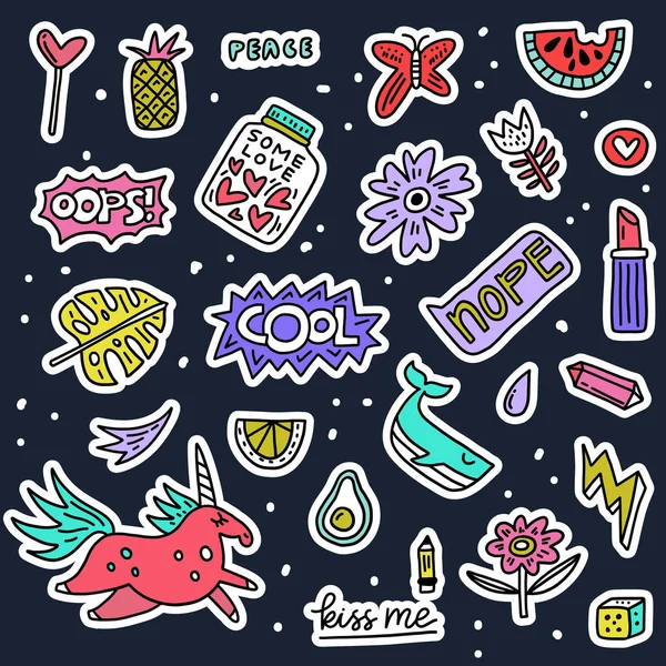 Set patch ontwerpen — Stockvector