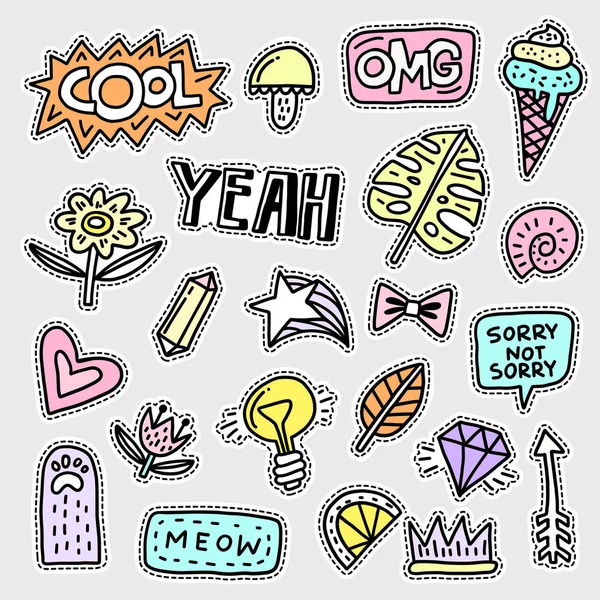 Set patch ontwerpen — Stockvector