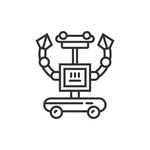 かわいいライン ロボット — ストックベクタ