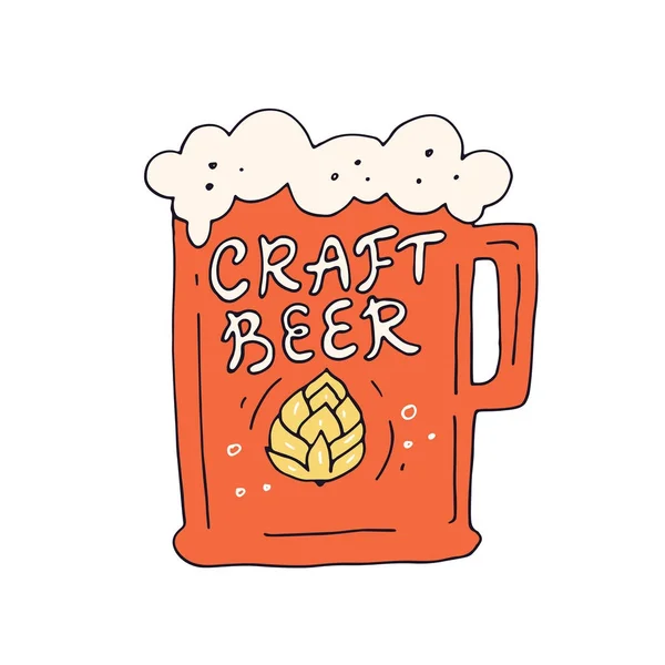 Ilustración de cerveza dibujada a mano — Vector de stock