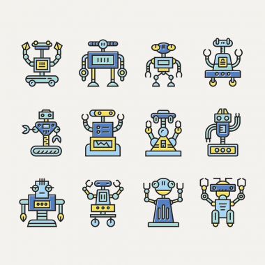 Sevimli çizgi Robot