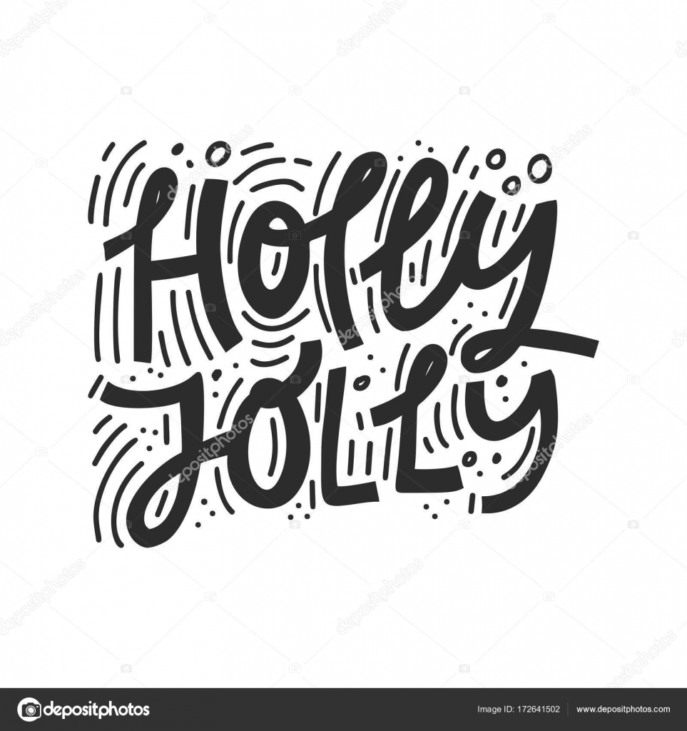 Holly Jolly Lettering Stock Vector Image by ©Favetelinguis199 172641502