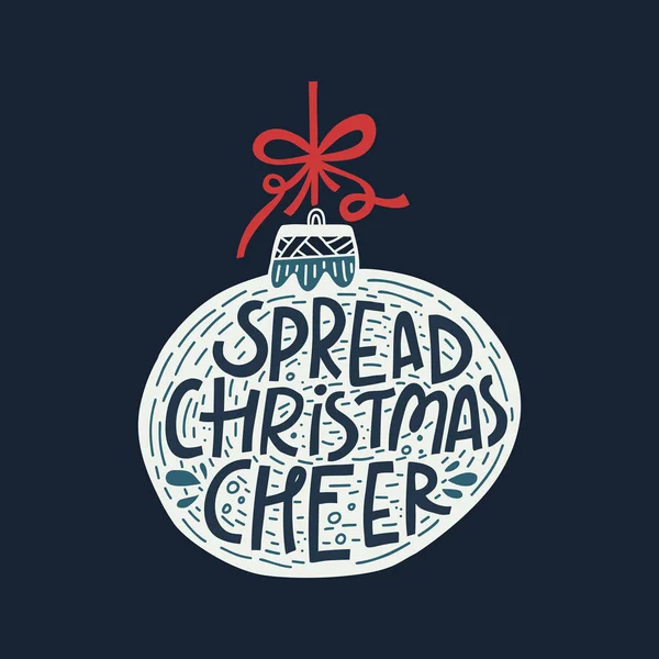 Espalhar Natal Cheer Lettering — Vetor de Stock