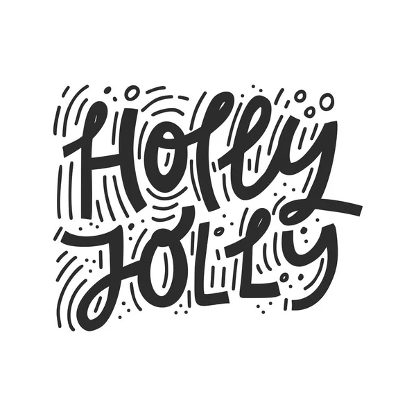 Holly Jolly belettering — Stockvector