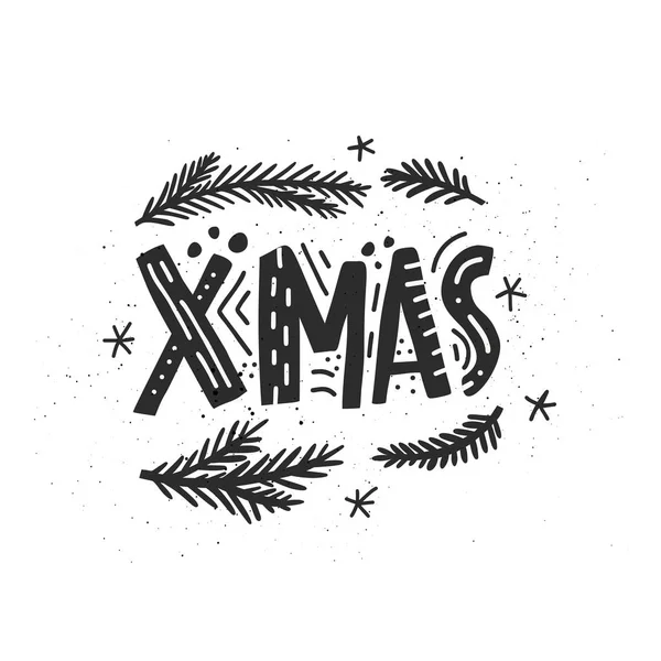 Tarjeta de felicitación de Navidad Lettering — Archivo Imágenes Vectoriales