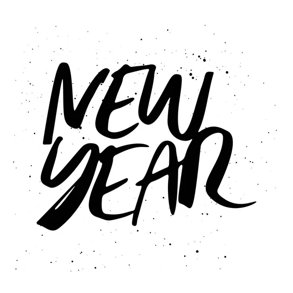 Felice anno nuovo disegno lettering — Vettoriale Stock