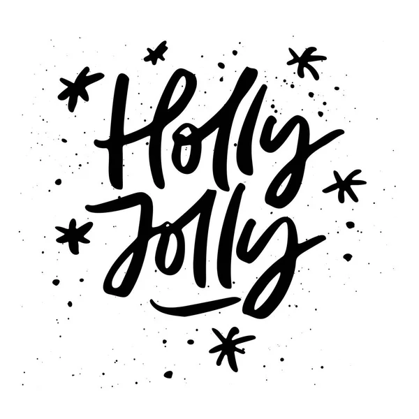 Holly Jolly Xmas belettering — Stockvector