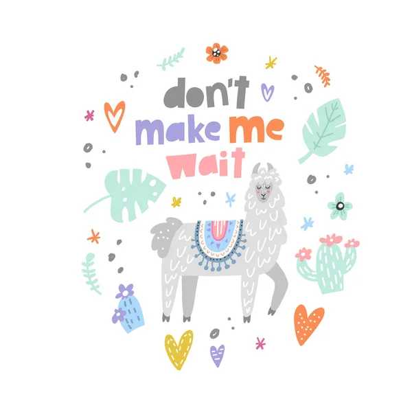 Don 't Make Me Wait Lama — стоковый вектор