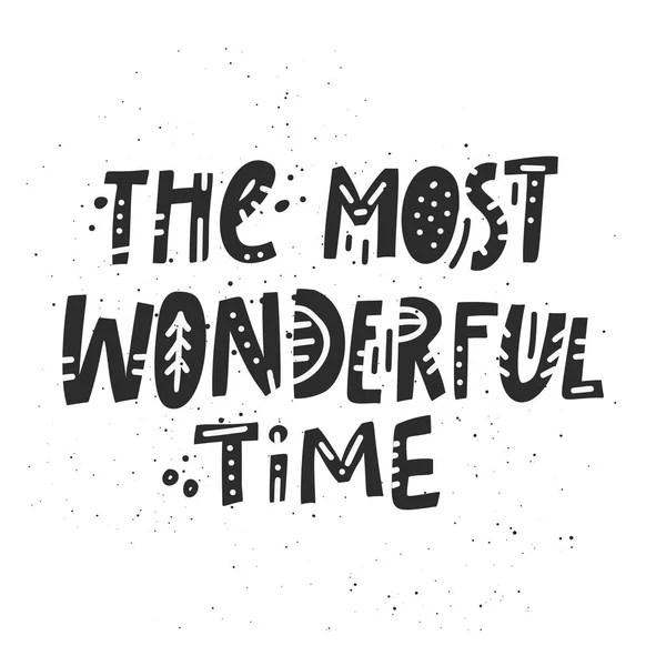 The Most Wonderful Time Lettering — Stock Vector