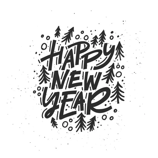 Felice anno nuovo lettering — Vettoriale Stock