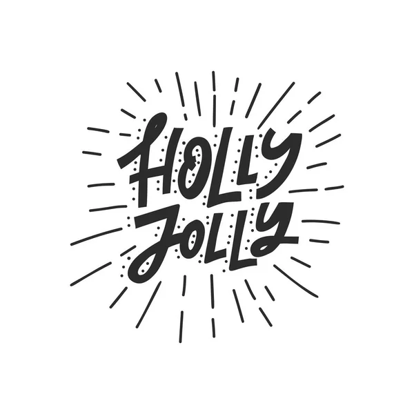 Holly Jolly handgetekende letters — Stockvector