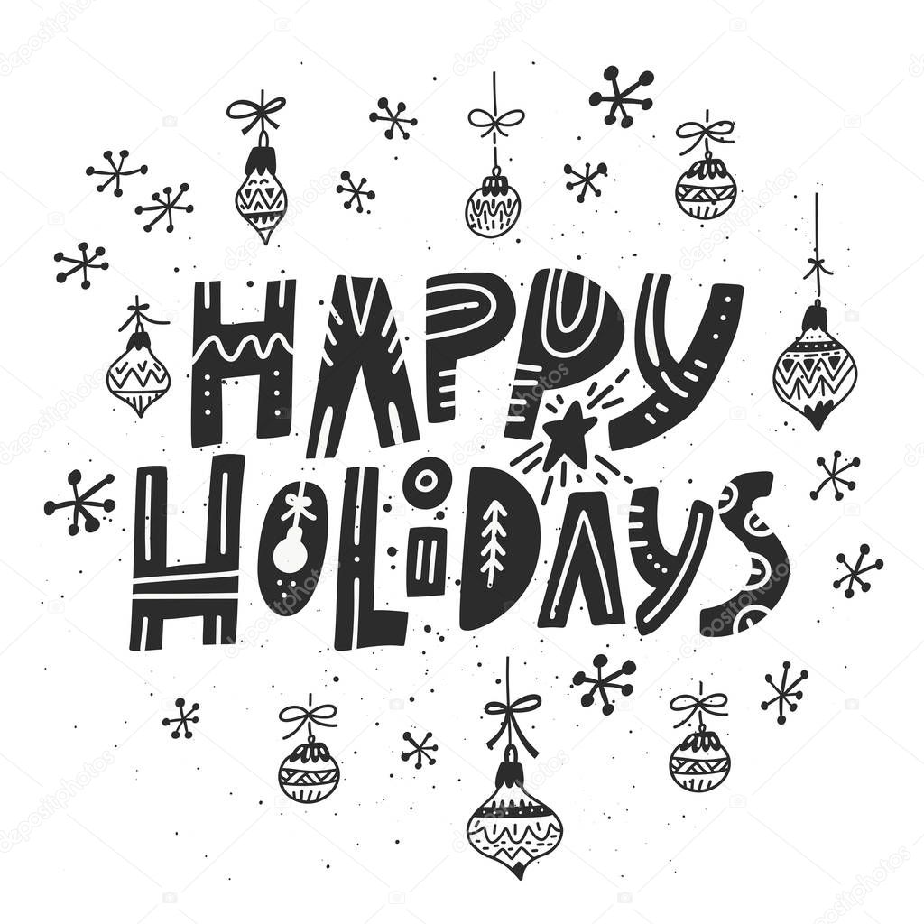 Happy Holidays Lettering