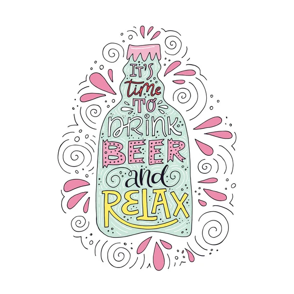 Illustrazione della birra disegnata a mano — Vettoriale Stock