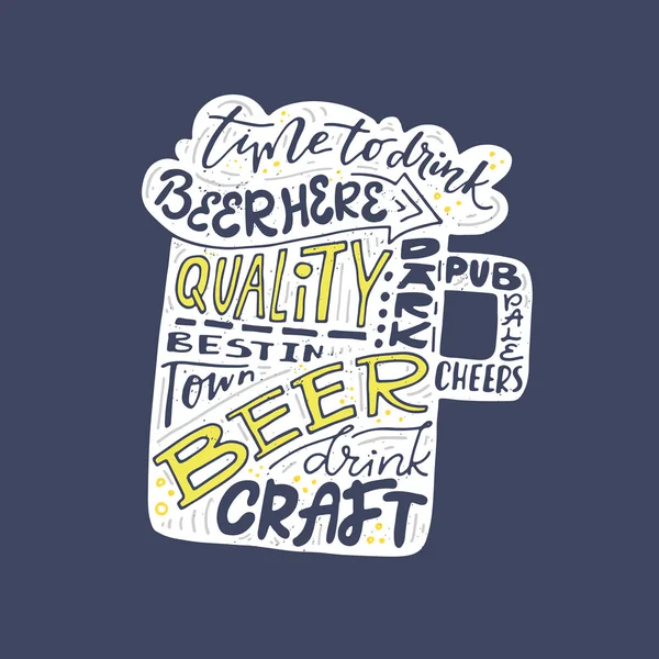 Illustrazione della birra disegnata a mano — Vettoriale Stock