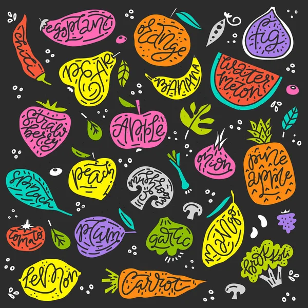 水果和蔬菜 — 图库矢量图片