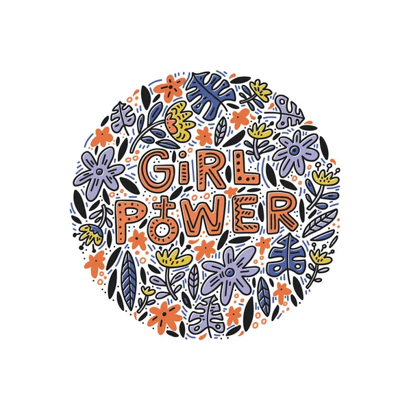 女孩权力图 — 图库矢量图片